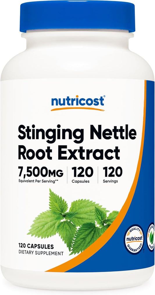 Stinging Nettle Root Extract 7500Mg, 120 Capsules - Vegetarian Friendly, Non-Gmo, Gluten Free (750Mg of 10:1 Extract)
