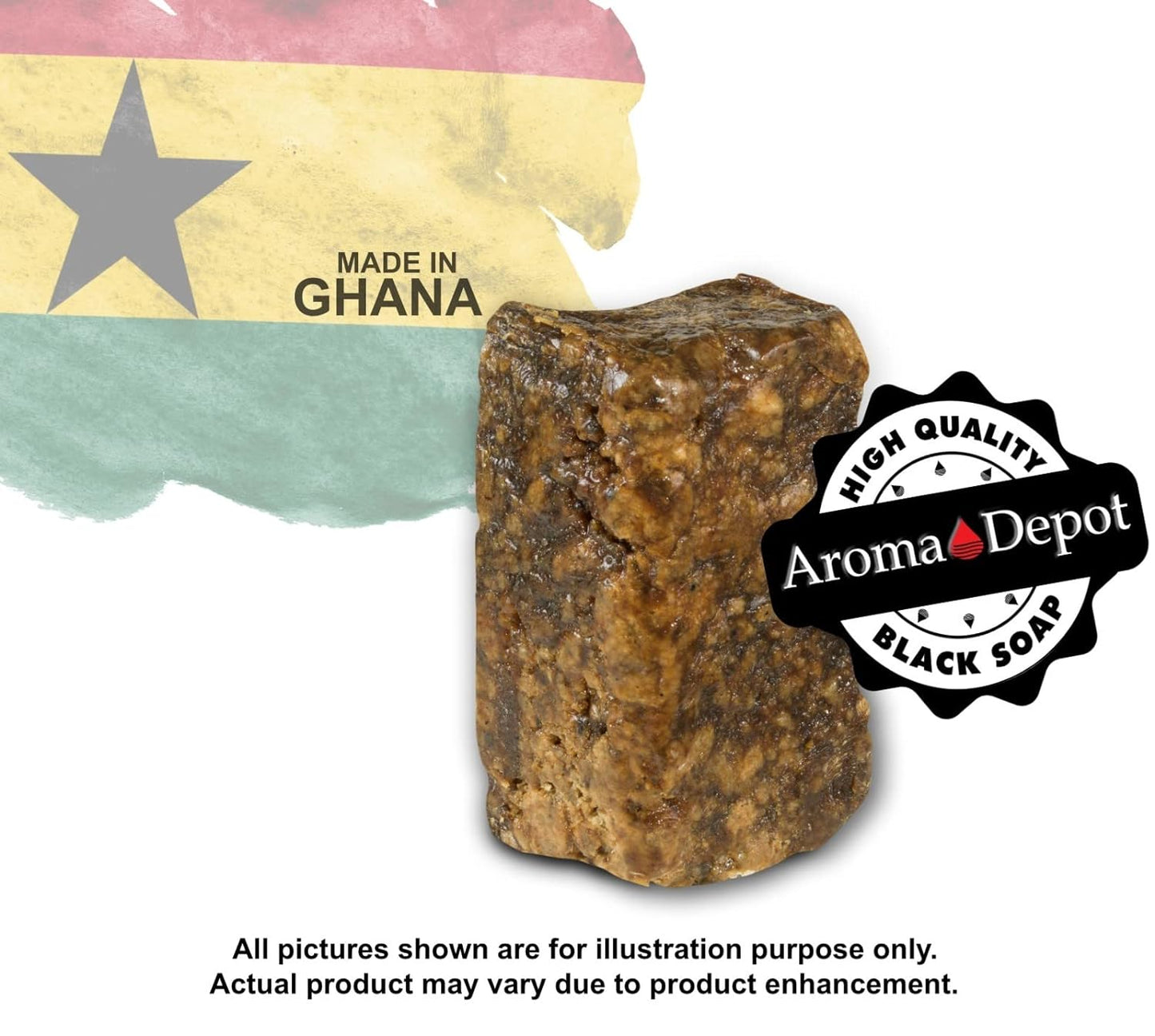 Raw African Black Soap 8Oz 100% Raw Natural Soap for Acne, Eczema, Psoriasis, Scar Removal Face and Body Wash. Handmade