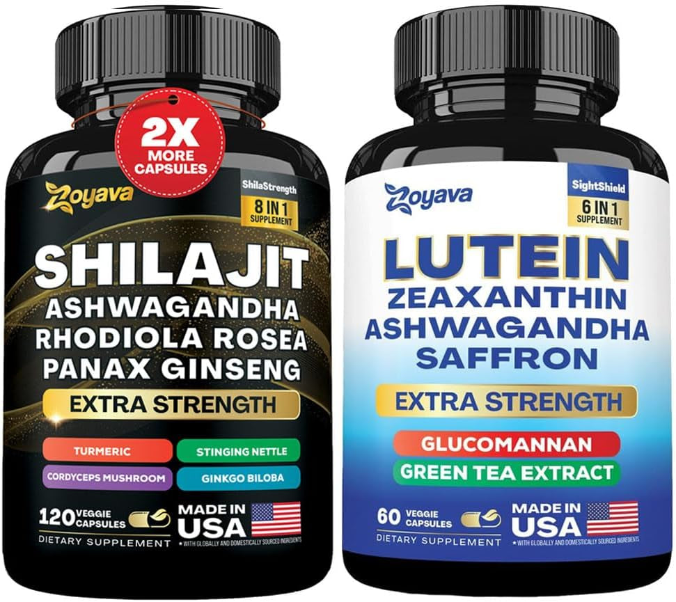 Shilajit 8-In-1 Supplement and Lutein 6-In-1 Supplement Bundle