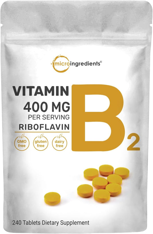 Riboflavin Vitamin B2, 400Mg per Serving, 240 Mini Tablets | Essential Vitamin B Supplement | B Vitamins for Energy Production | Easy to Swallow, Non-Gmo