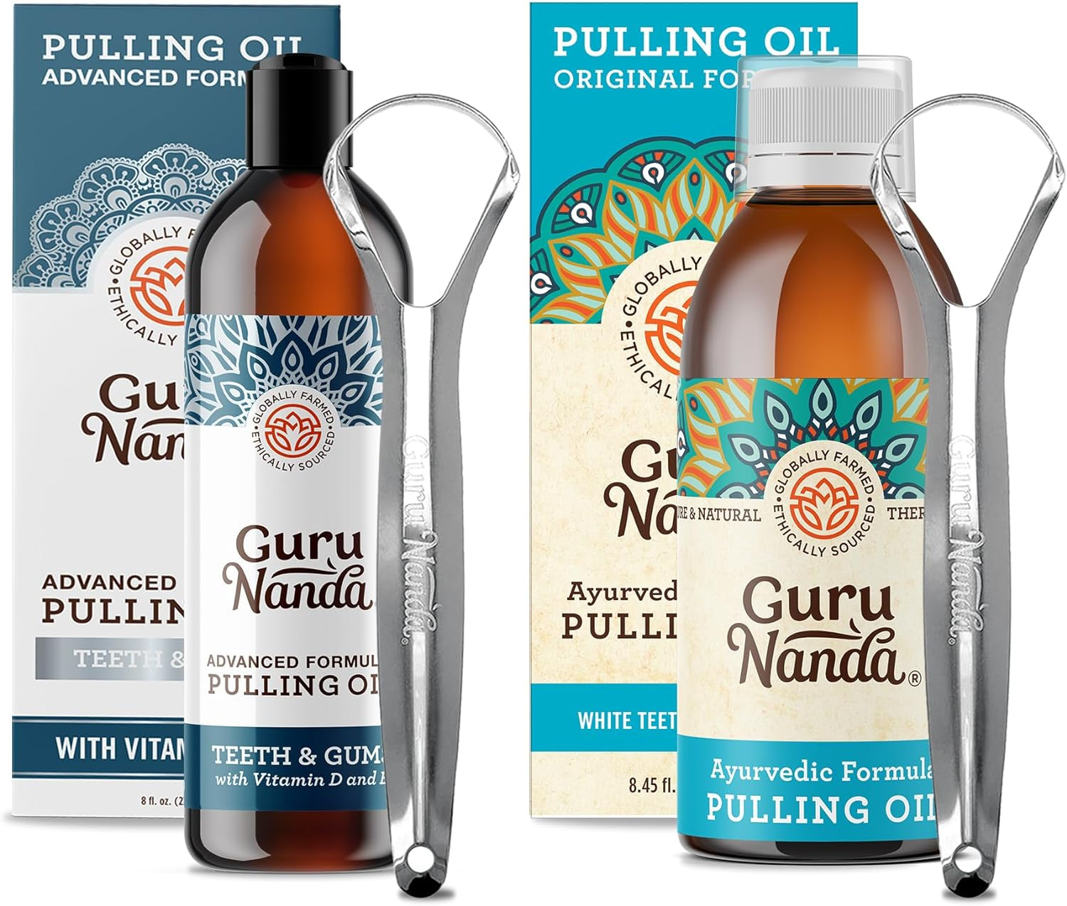 Original Oil Pulling Oil, Fluoride Free Vegan Natural Mouthwash & Advanced Formula Oil Pulling - Natural Coconut Oil Mouthwash with Essential Oils