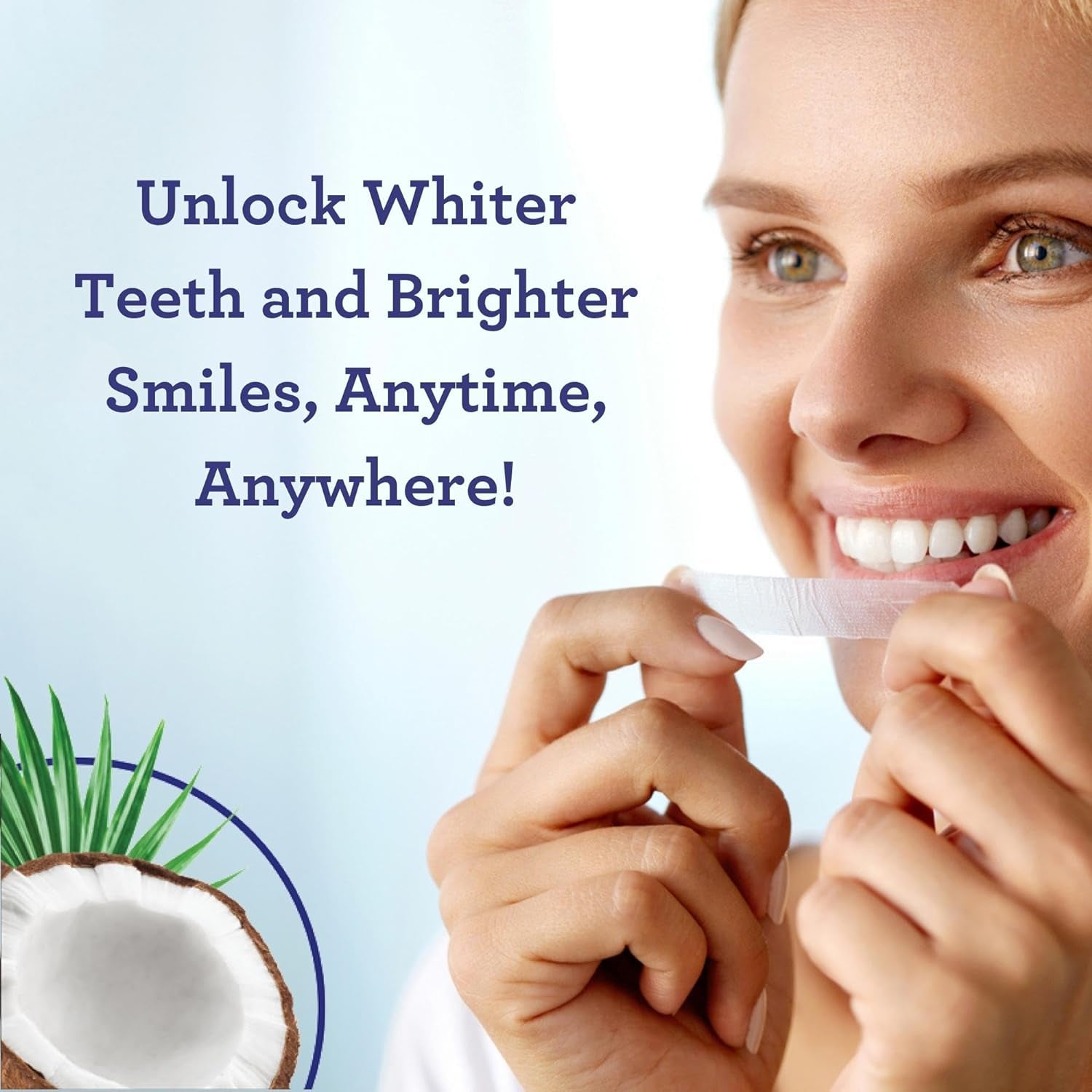 Original Oil Pulling with Tongue Scraper & Teeth Whitening Strips - 7 Treatments with 14 Strips - Enamel-Safe Strips for Sensitive Teeth