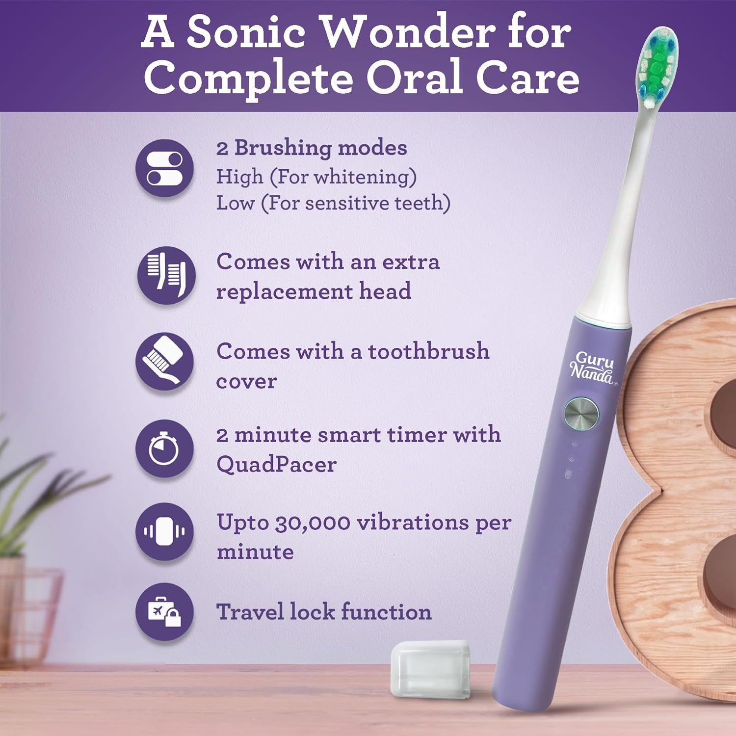 Total Oral Care, with Mickey D Oil Pulling, Whitening Strips, Concentrated Mouthwash, Advanced Water Flosser & Lavender Sonic Toothbrush