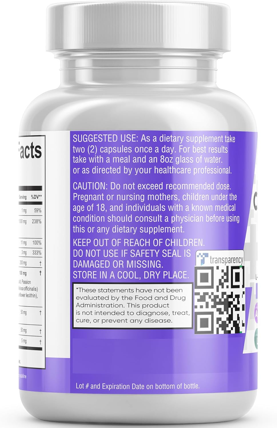 Magnesium Glycinate Complex 1000Mg with L-Theanine 200Mg Apigenin 50Mg Citrate Taurate Supplement - 5-HTP GABA Passion Flower Lemon Balm L-Glycine Phosphatidylserine Ashwagandha - 60 Count