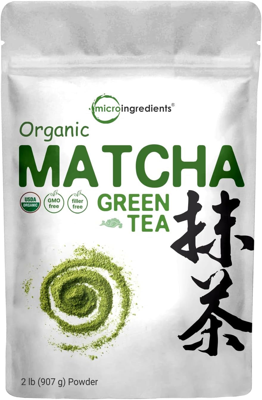 Organic Matcha Green Tea Powder, 1Lb | Premium First Harvest Japanese for Daily Beverage | 100% Pure Culinary Grade | No Sugar, Eco-Friendly Recyclable Bags