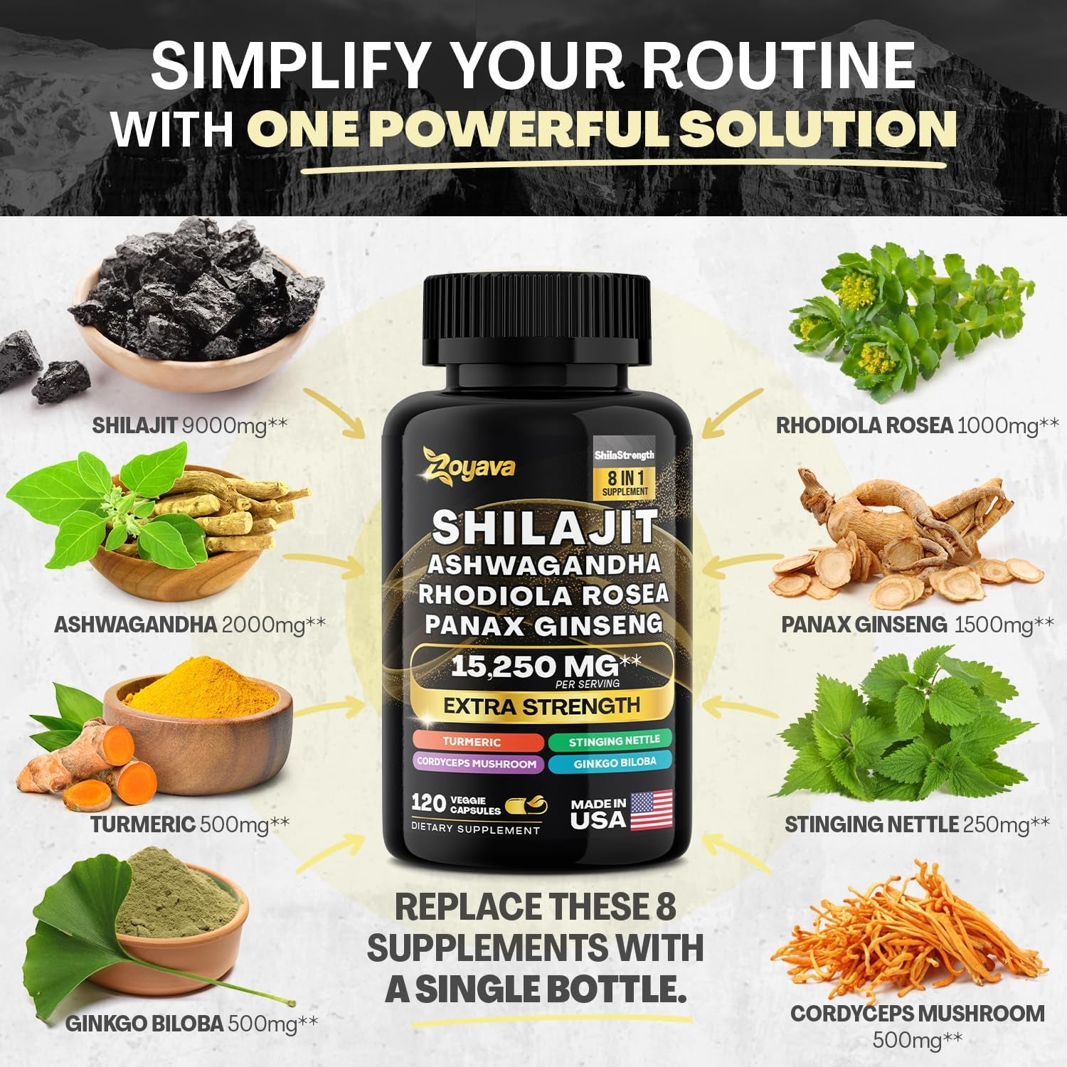 Shilajit 8-In-1 Supplement and Lutein 6-In-1 Supplement Bundle