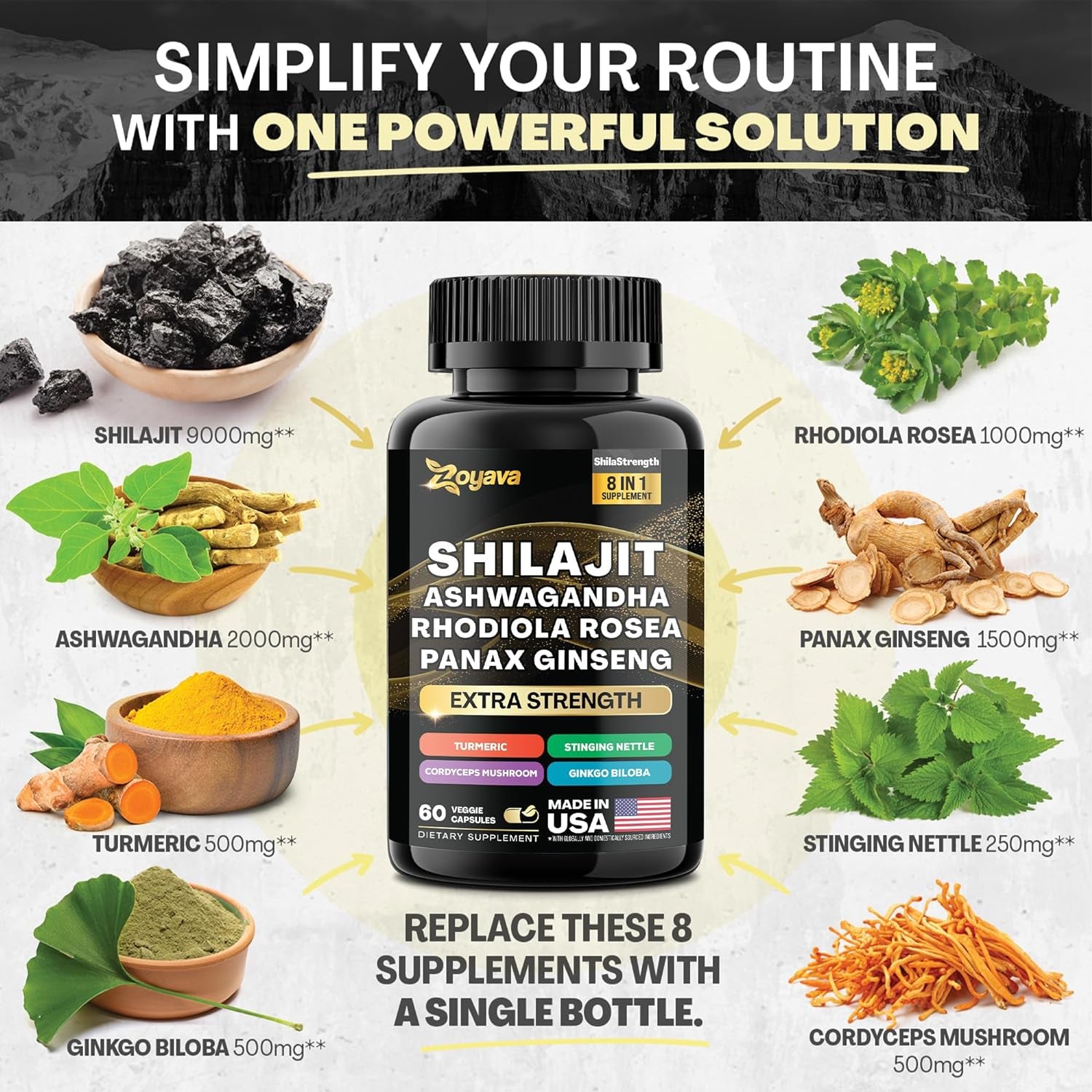 Shilajit 8-In-1 and Colostrum 8-In-1 Supplement Bundle