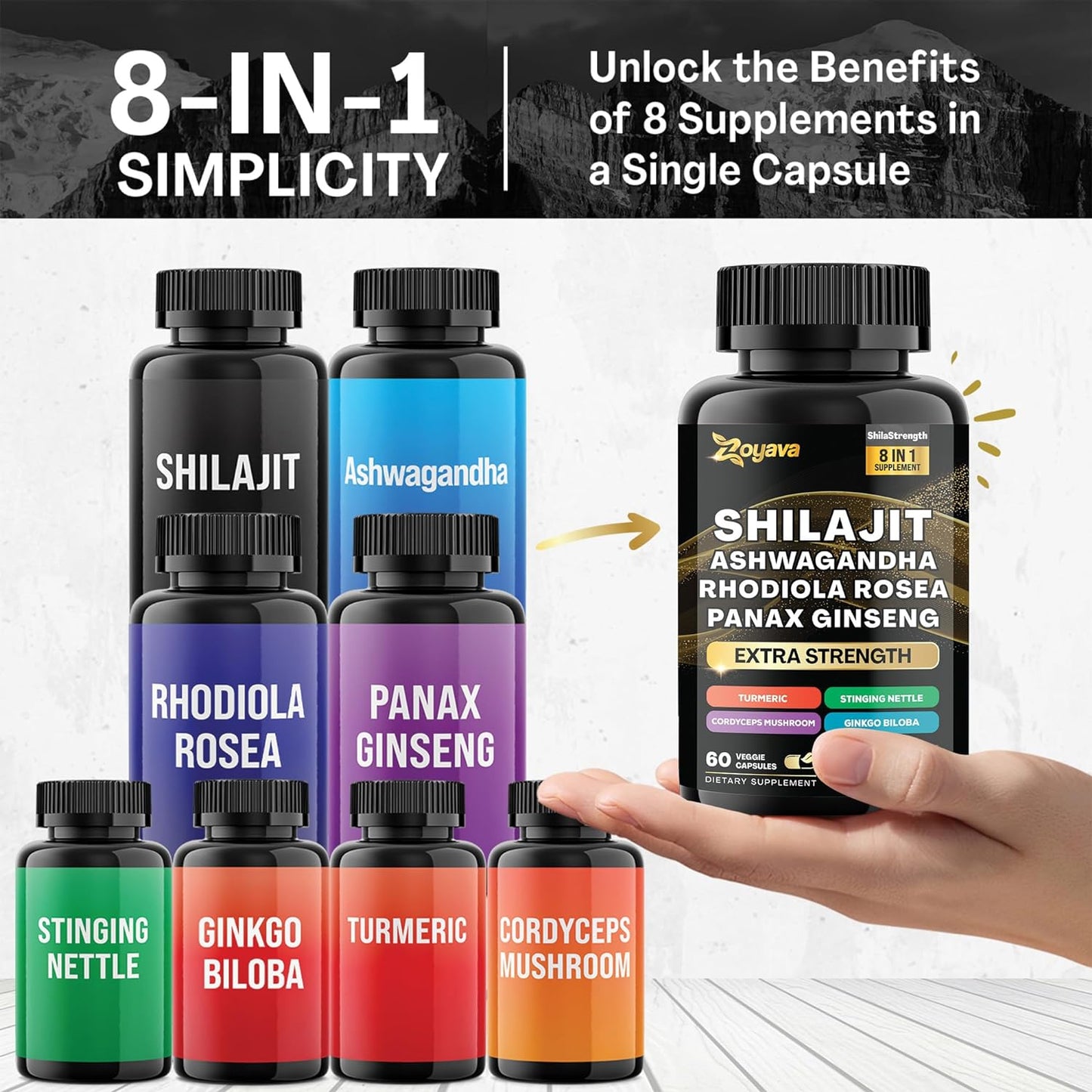 Sea Moss 16-In-1 and Collagen 14-In-1 + Shilajit 8-In-1 Supplement Bundle - 30 Day Supply